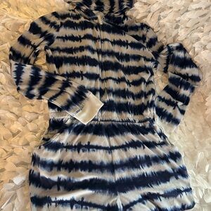 Cat & Jack Navy and White Tie-Dye Hoodie Jumpsuit